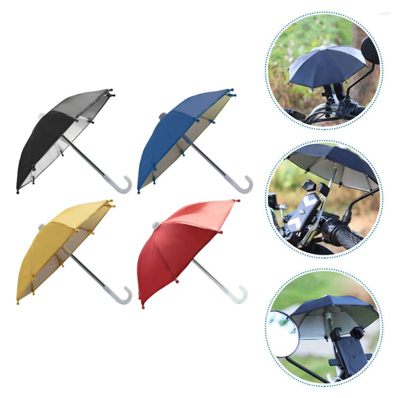 우산 4 PCS 오토바이 우산 DIY 공예 휴대 전화 자전거 야외 방수 기관차 금속 항-투과성