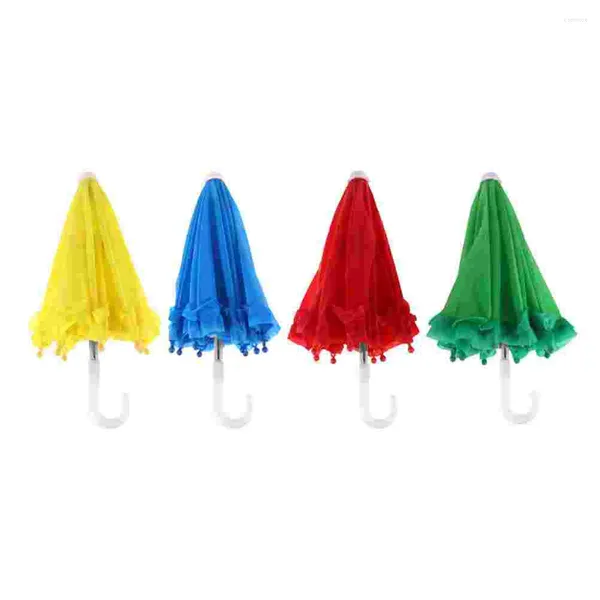 Parapluies 4 pcs portable plage parapluie dentelle jouet jouets décoratifs mini couleur unie bébé