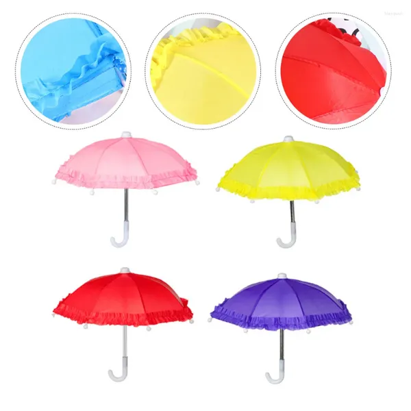 Parapluies 4 pcs jouet mini parapluie enfant jouets pour enfants accessoires de maison de poupée en plastique petite dentelle