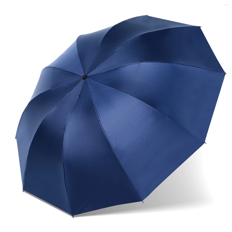 Paraplu's 51 inch Opvouwbare paraplu Zakenauto Effen Geschenk 3-voudig Regen Handmatig Reizen Draagbaar Extra groot UV-bescherming Winddicht Golf