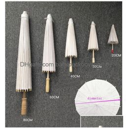 Parapluies 60cm chinois japonais papier parasol papier parapluie pour les demoiselles d'honneur de mariage faveurs d'été pare-soleil taille enfant goutte livraison Dh2Mj