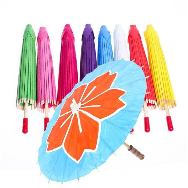 Parapluies 60cm DIY Papiers de bambou vierges Parapluie Artisanat Papier huilé Peinture Mariée Enfants Graffiti Garten 8 Drop Livraison Maison Jardin Dhkoj