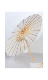 Parapluies 60pcs de mariage de mariée Parasols Paper blanc Articles de beauté chinois mini parapluie diamètre 60cm Sn4664 Drop livraison Ho9899419