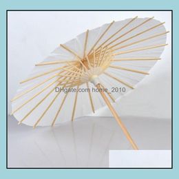 Parapluies 60pcs Parasols de mariage de mariée Papier blanc Articles de beauté Chinois Mini Craft Parapluie Diamètre 60cm SN4664 Drop Livraison Accueil DHCSN