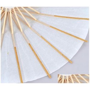 Paraguas 60 unids Sombrillas de boda nupcial Papel blanco Artículos de belleza Chino Mini Craft Paraguas Diámetro 60 cm Venta al por mayor Entrega de gota H DHWHV