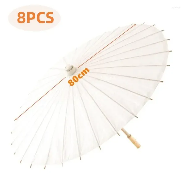 Parapluies 8/10/20 pièces Parasol papier bambou faveur de fête de mariage 60/80 cm parapluie pour douche nuptiale centres de table Po accessoires