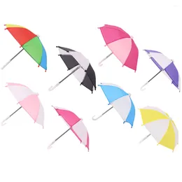 Umbrellas 8 PCS Miniture Decoración Accesorios de la casa Pequeño paraguas Plástica Niños encantadores Modelo adorable Delicado