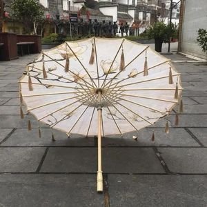 Paraplu's 82cm Zijden Doek Vrouwen Paraplu Japanse Kersenbloesems Oude Dans Decoratief Chinese Stijl Oliepapier