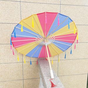 Parapluies 82 cm Soie Tissu Femmes Parapluie Japonais Fleurs De Cerisier Gland Pétale Style Chinois Huile Papier