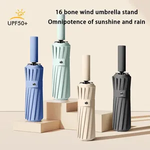 Parapluies 8K Double Os Grand Parapluie Hommes Femmes Coupe-Vent Compact Automatique Pliant Business Luxe Soleil Pluie Voyage