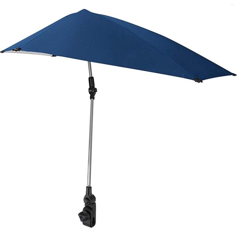 Зонты Регулируемый пляжный зонт Поворотный на 360 градусов стул с универсальным зажимом отлично подходит для