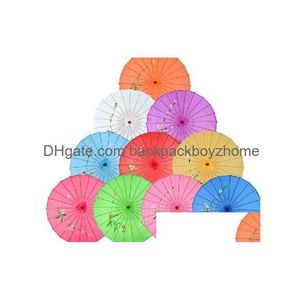 Parapluies Couleurs assorties avec des motifs de fleurs peints à la main Mariage Mariée Parapluie Soie Parasol Drop Livraison Maison Jardin Ménage Soleil Dheq7