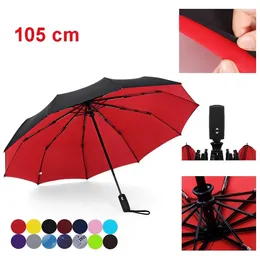 Paraplu's Automatisch opvouwbare dubbellaagse sterke winddichte regenparaplu Mannelijke tien botten Grote zakelijke parasol voor dames Heren