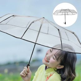 Parapluies Automatic parasol Umbrella transparent transparent ouvert pliant petit pour la pluie claire portable