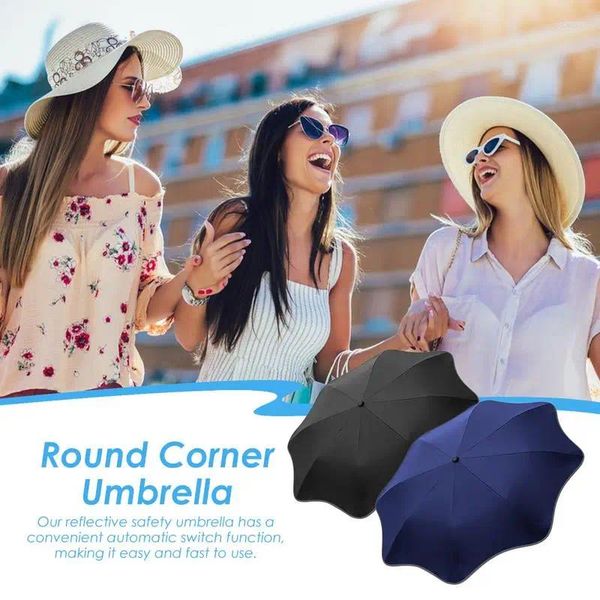 Umbrellas lluvia automática Sun paraguas revestimiento negro anti-uv plegable resistente al viento Luxury grandes mujeres a prueba de viento hombres reflectantes gadgets