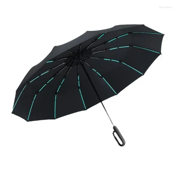 Parapluies automatique boucle d'anneau parapluie portable augmentation épaississement crochet de renforcement pliant temps et pluie double usage