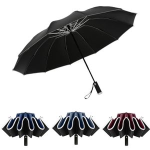 Paraplu's automatische paraplu met lichte LED winddichte vouw 12k mannen vrouwen UV parasolumbrellasumbrellas