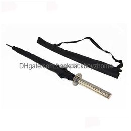 Paraplu's Bestverkopende merkparaplu Zwarte Samurai 8 Bone Sword Regen en lange steel Semimatic L230620 Drop Delivery Huis Tuin Hous Dhyf3