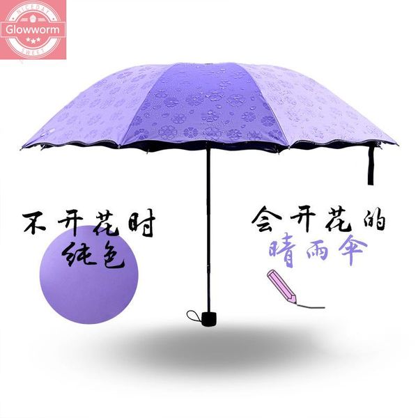 Paraguas Paraguas de plástico negro Protector solar de flores al por mayor personalizado 30% de descuento en publicidad con logotipo de Sun