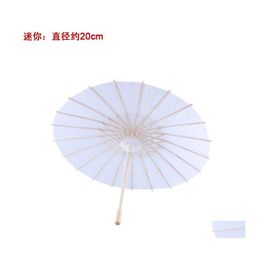 Paraguas Sombrillas de boda nupcial Papel blanco Mini paraguas artesanal chino 4 Diámetro 20 30 40 60 cm para venta al por mayor 642 Entrega de gota H Dhwl2