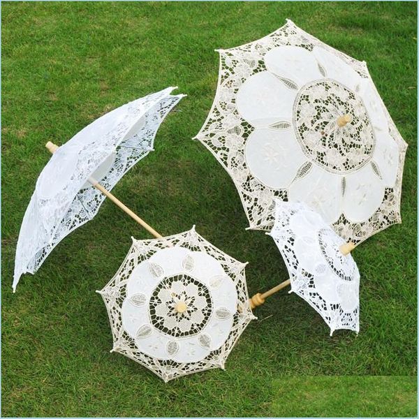 Umbrellas Bride Lace Parasol Umbrella Vintage Boda Bridal Bridal Dama Umbrellas para PO Props Suministro Drop entrega Home Garden Dhru7