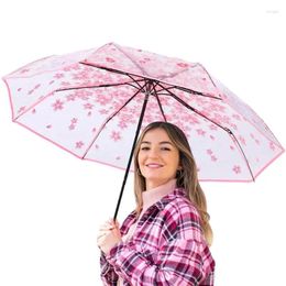 Paraplu's bubble paraplu bloem print dome coverag transparant opvouwbare grote winddichte en regenbestendige luifel