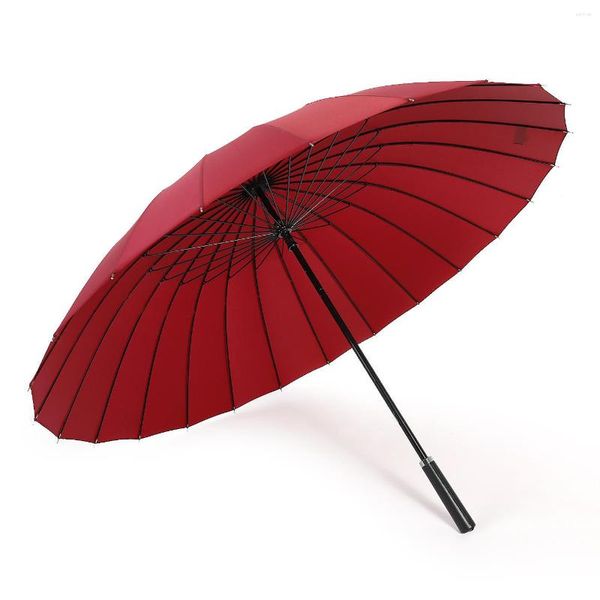 Parapluies affaires 24 os manuel Long parapluie hommes femmes rétro rouge noir grand Anti-tempête crème solaire mignon ménage