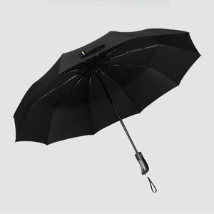 Parapluies Business Noir Luxe Parapluie Coupe-Vent Fort Hommes Parasol Renforcer La Qualité Uv Grand Parapluie Automatique Ménage