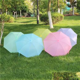 Parapluies Bonbons Couleur Givré Solide Long Manche Parapluie Matic 8 Os Pvc Rainbow Drop Livraison Maison Jardin Articles Ménagers Dhkqo