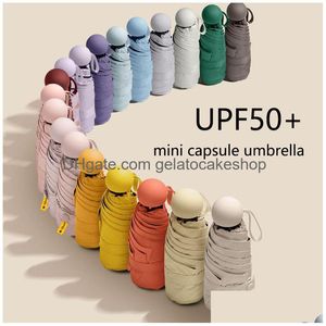 Parapluies Capse Sun Parapluie Femelle Sunsn Protection UV Parasol Soleil Pluie Double Usage Mini Cinq Fois Tra-Light Compact Drop Delive Dhwng