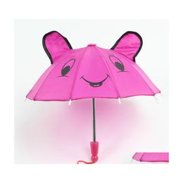 Paraplu's cartoon schattige kat paraplu voor kinderen handmatige paraplu's Pratraten Prequisite Bumbershoot met lange handgreep creatief oorkatten deco dhmal