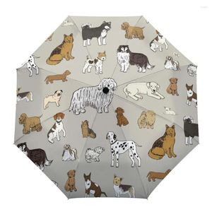 Parapluies dessin animé chien enfants pliant voyage parapluie Kawaii animal chiot animal coupe-vent léger parasol soleil pluie