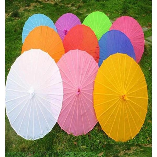 Parapluies Parapluie de couleur chinoise Blanc Rose Parasols Chine Danse traditionnelle Couleur Parasol Japonais Soie Mariage Props2873542 Drop Dhhls