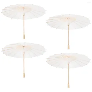 Parapluies chinois japonais papier parapluie blanc parasol décoration de mariage diamètre 30 cm style de poignée aléatoire