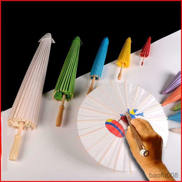Paraguas Sombrillas chinas Paraguas 60/80 cm Paraguas de papel chino Paraguas blanco DIY para boda Fiesta nupcial Foto Cosplay Prop R230607