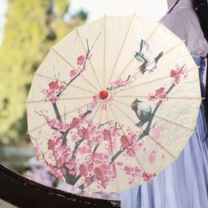 Parapluies chinois de style chinois huilé parapluie de papier fleuri plum fleur danse classique pour les costumes de la théâtre Cosplay de mariage