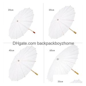 Parapluies Classique Parasols De Mariage De Mariée Papier Blanc Parapluie Chinois Mini Artisanat 4 Diamètre 20 30 40 60Cm Pour La Livraison En Gros Drop Dhyi3