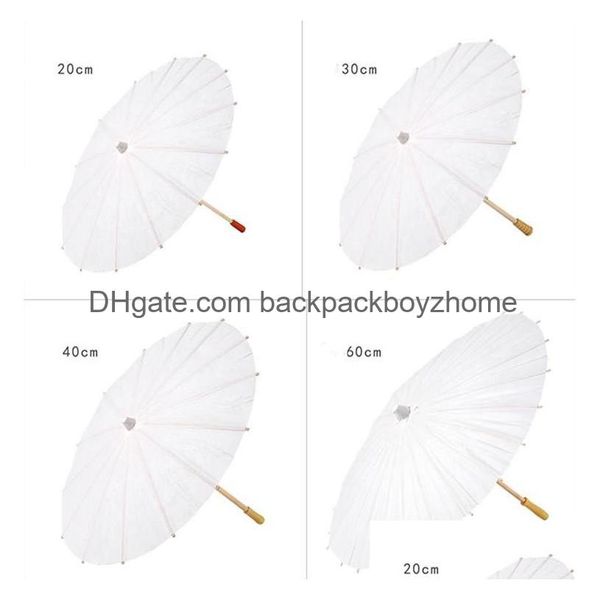 Parapluies Classique Parasols De Mariage De Mariée Papier Blanc Parapluie Chinois Mini Artisanat 4 Diamètre 20 30 40 60Cm Pour La Livraison En Gros Drop Dhyi3