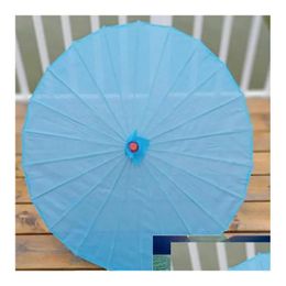 Paraguas Clásico Chino Color Paraguas Blanco Rosa Sombrillas China Danza Tradicional Color Parasol Seda Japonesa Boda Homefavor DHZVL