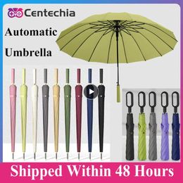 Paraplu's Klassieke 16 botten lange steel zakelijke paraplu unisex vintage automatisch recht versterkt vouw zonregen