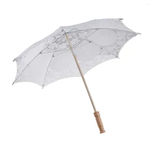 Parapluies Parapluie classique non imperméable Cadeaux de mariée Fait à la main Coton Pographie Prop La dentelle