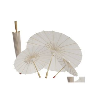 Paraplu's klassieke witte bamboe papieren paraplu ambacht geolied papier diy creatief blanco schilderij bruid bruiloft parasol drop levering h dhlzww