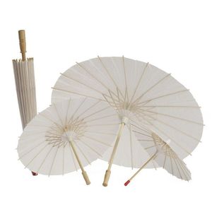 Paraguas Clásico Blanco Papeles de Bambú Paraguas Artesanía Papel Engrasado DIY Creativo Pintura en Blanco Novia Boda Parasol Entrega Gota H Dhthi