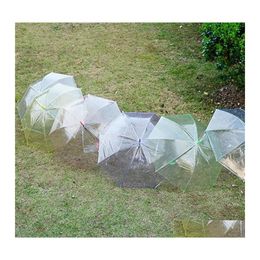 Paraplu's Duidelijke transparante regen Umbrella PVC Dome Bubble Sun Shade Lange handgreep Rechte Stick T0484 613 R2 Drop Delivery Home Garde Dhrlg