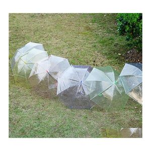 Parapluies Transparent Transparent Parapluie PVC Dôme Bulle Sun Shade Longue Poignée Droite Bâton T0484 613 R2 Drop Livraison Maison Garde Dhrlg