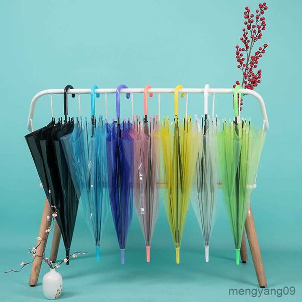 Parapluies Clair Transparent Pluie Parapluie Pluie Dôme Parapluies De Mariage Longue Poignée Bâton Droit Petit Parapluie pour Enfants R230705