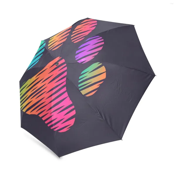 Parapluies pour chiens colorés PAWS Pliable parapluie pliable Tri paquet en polyester Voyage de poche (longueur fermée 25 cm) Soleil de pluie