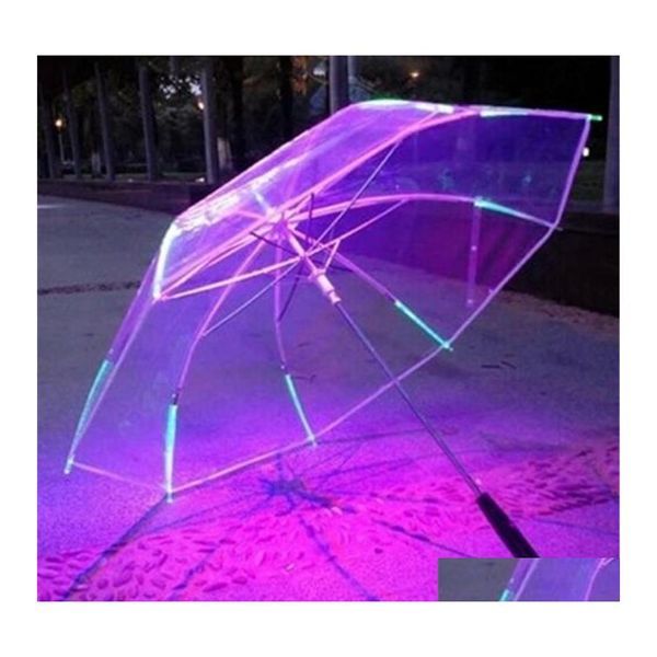 Parapluies Parapluie Cool Avec Caractéristiques Led 8 Rib Light Poignée Transparente Drop Delivery Home Garden Housekee Organisation Rain Gear Dhkay