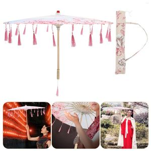 Paraplu's landkleding oliedeksel paraplu tassel decor handleiding voor pography zijden Japans-stijl roze unieke Chinese dans