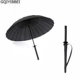 Parapluies Creative Long Poignée Grand Coupe-Vent Samurai Sword Parapluie Japonais Ninja-like Soleil Pluie Droite Parapluies Ouverture Automatique 230628